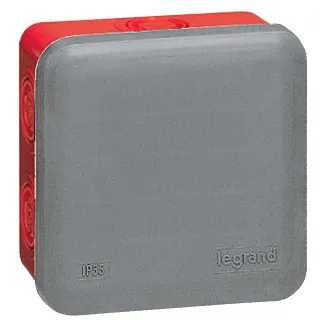Boîte De Dérivation Carrée Pour Presse-Étoupe Plexo Gris/Rouge - 80X80X45Mm