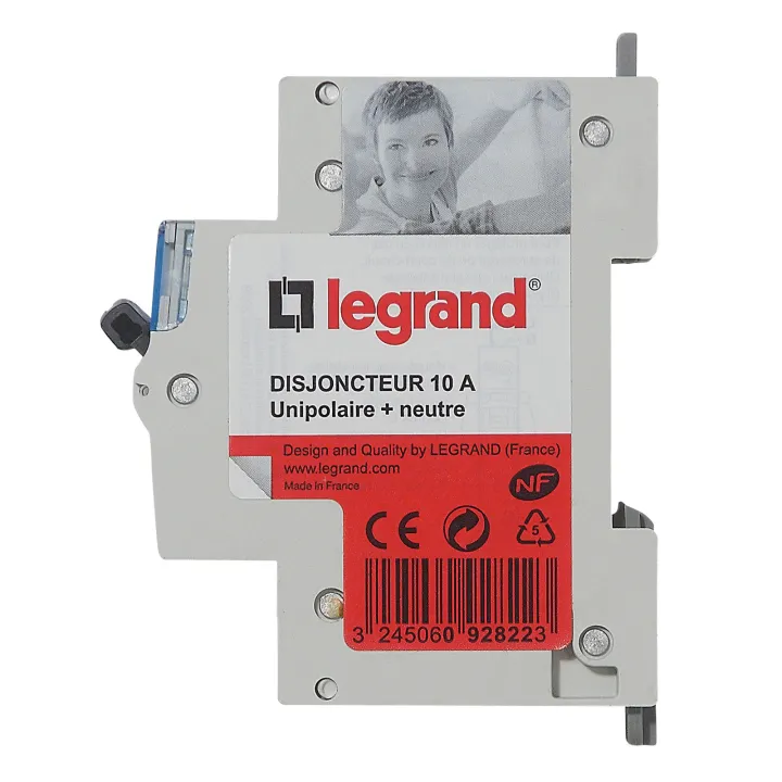 Disjoncteur Dnx³ Phase + Neutre 10A - Bornes À Vis - 1 Module
