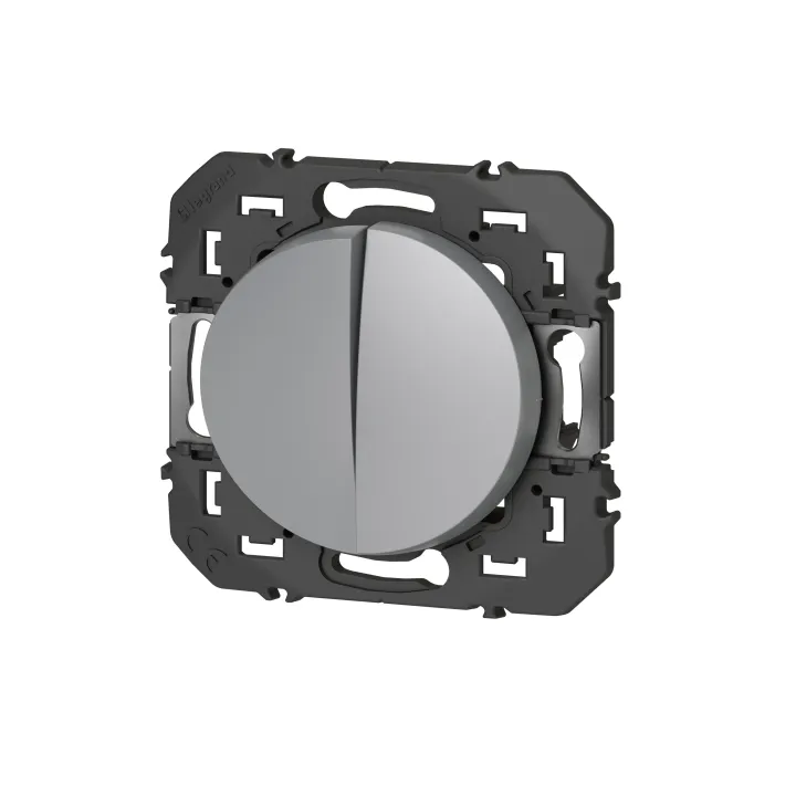 Double Interrupteur Ou Va-Et-Vient Dooxie 10Ax 250V~ Finition Alu - Sachet