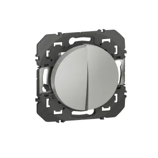 Interrupteur Ou Va-Et-Vient 10Ax + Poussoir 6A Dooxie Finition Alu