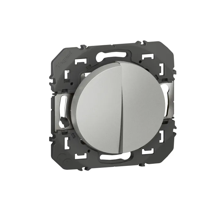 Interrupteur Ou Va-Et-Vient 10Ax + Poussoir 6A Dooxie Finition Alu