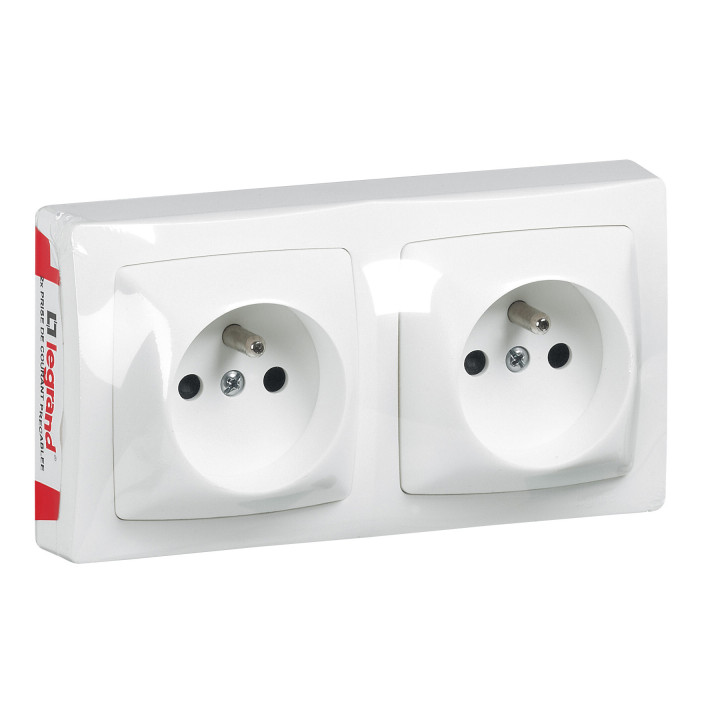 2X2P+T Precablees F/B Blanc