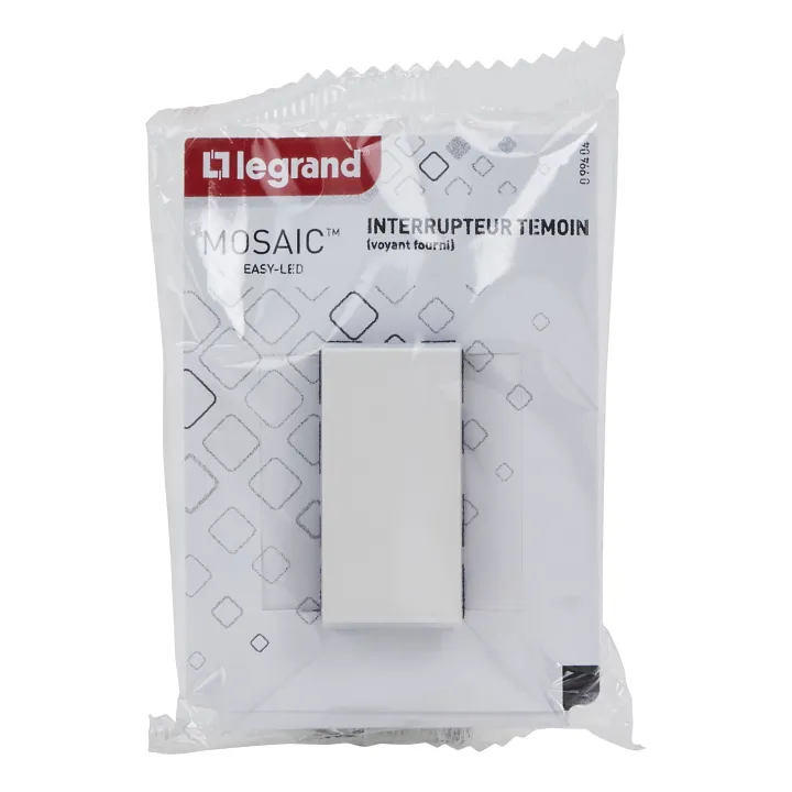 Poussoir Mosaic Easy-Led 6A 1 Module - Blanc