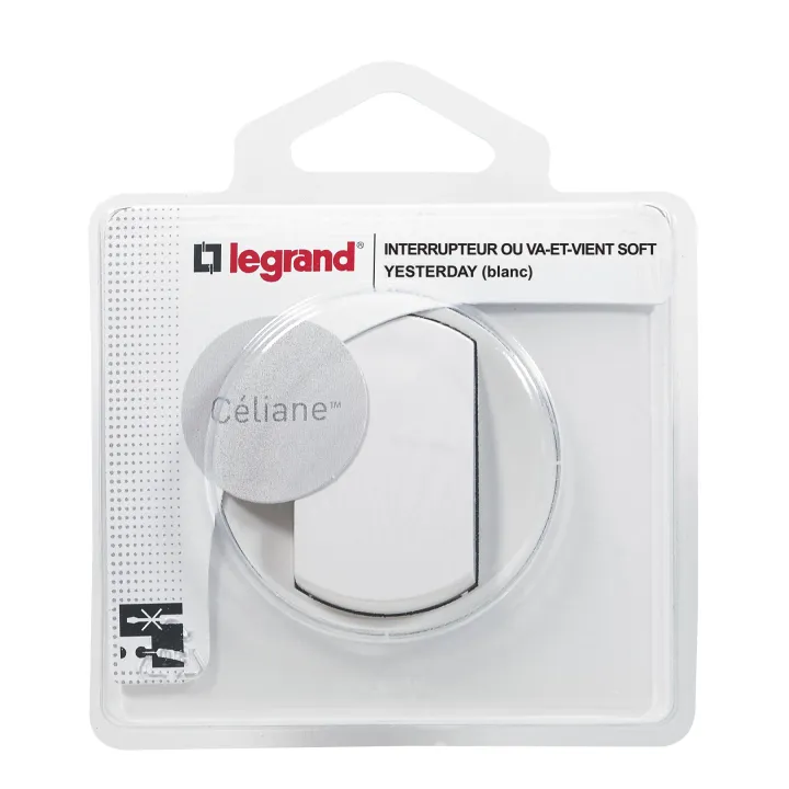 Interrupteur Ou Va-Et-Vient Avec Plaque Céliane Soft 10A - Blanc