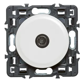 Prise Tv Simple Mâle Céliane - Blanc Avec Support