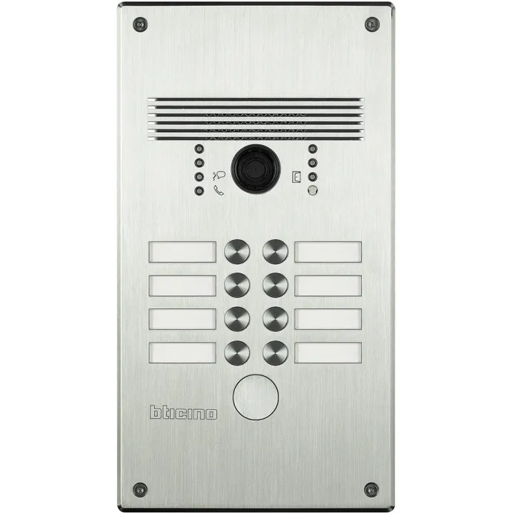 Platine Antivandale À Bouton Poussoir Linea 300 Pour 5 À 8 Appels Façade Alu
