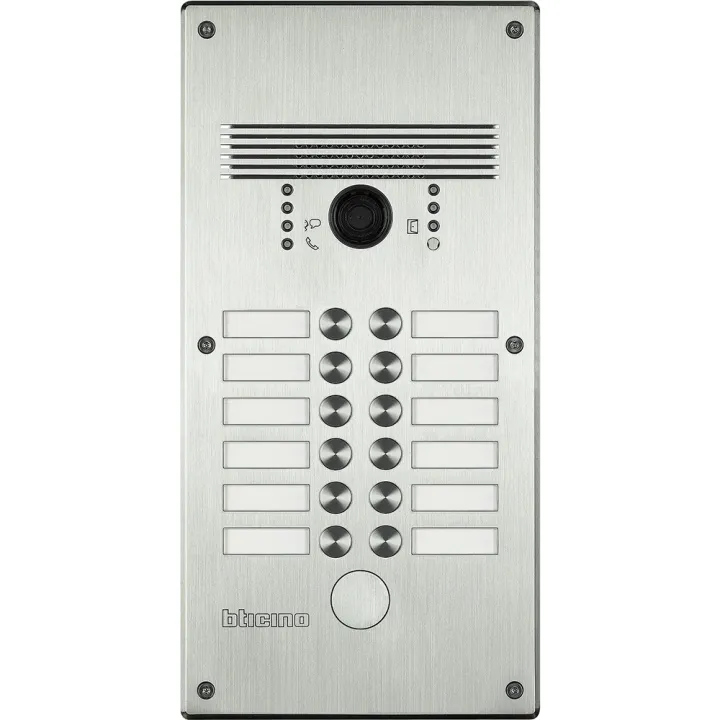 Platine Antivandale À Bouton Poussoir Linea 300 Pour 9 À 12 Appels Façade Alu