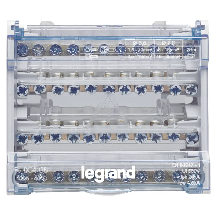 Répartiteur Modulaire 4P 100A - 6 Modules