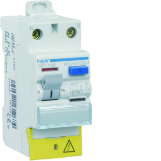 Interrupteur différentiel 2P 40A 30mA type AC à bornes décalées