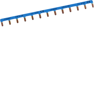 Barre de pontage 1P 63A languette 10mm² bleu 13M