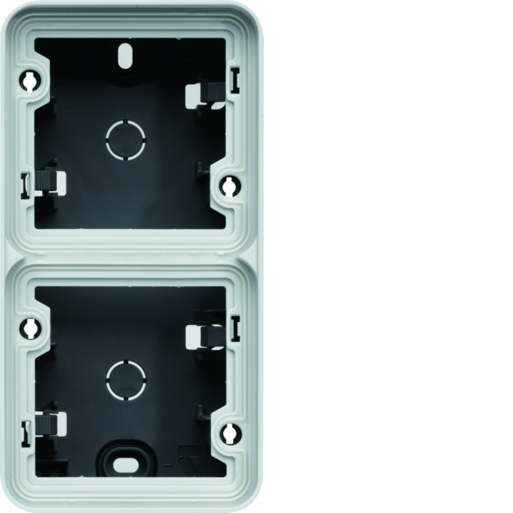 cubyko Boîte double verticale vide associable gris IP55