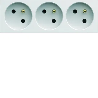 Gallery Méca. Prise Électrique Triple 2P+T 16A Spéciale Goulotte, Finition Pure