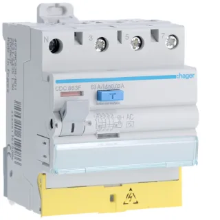 Interrupteur Différentiel 63A 30Ma 3P+N Type Ac À Bornes Décalées