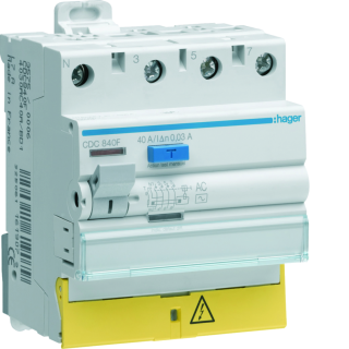 Interrupteur différentiel 3P+N 40A 30mA type AC à bornes décalée