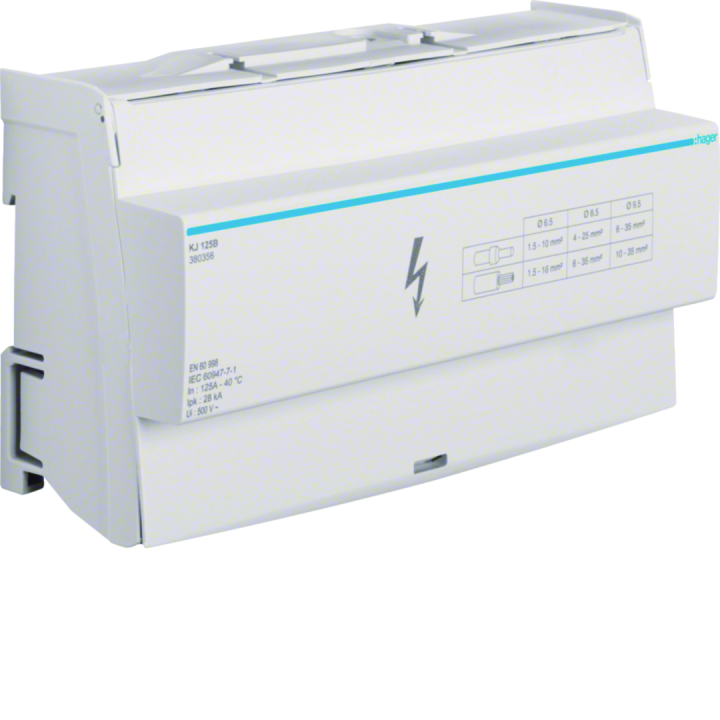 Répartiteur 125A, Tétrapolaire, 1X 10-35² /3X 6-35² /11X 1,5-16²