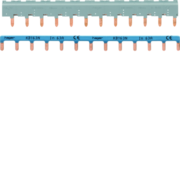 Barres de pontage 3P+N 63A languette 12 mod