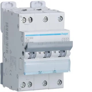 Disjoncteur 3P+N 6-10Ka Courbe C - 32A 3 Module