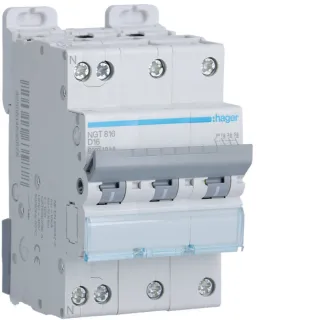 Disjoncteur 3P+N 6-10Ka Courbe D - 16A 3 Module