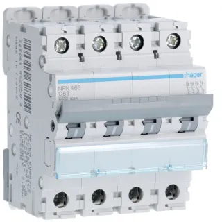 Disjoncteur 4P 6-10Ka Courbe C - 63A 4 Module