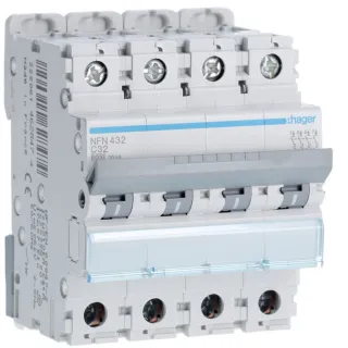 Disjoncteur 4P 6-10Ka Courbe C - 32A 4 Module