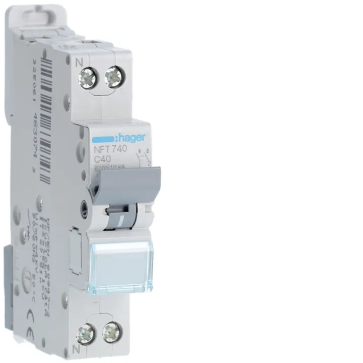Disjoncteur 1P+N 6-10Ka Courbe C - 40A 1 Module