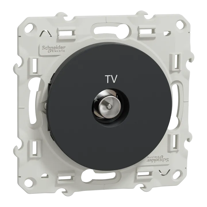 Odace - Prise Tv Simple - Anthracite - Fixation Par Vis