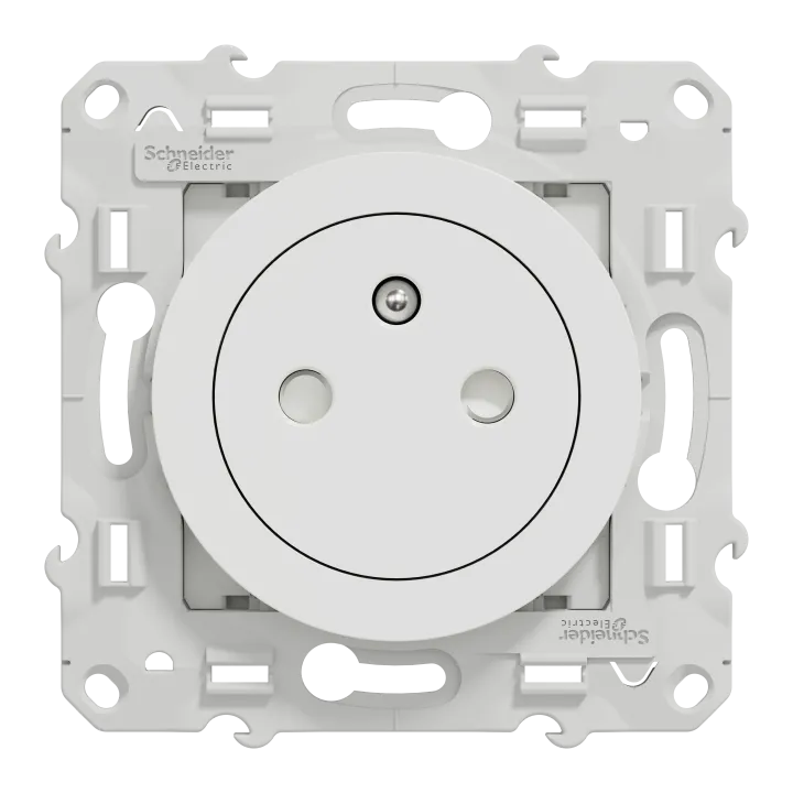 Odace - Lot De 100 Prises De Courant 2P+T Affleurante S520052 - Blanc