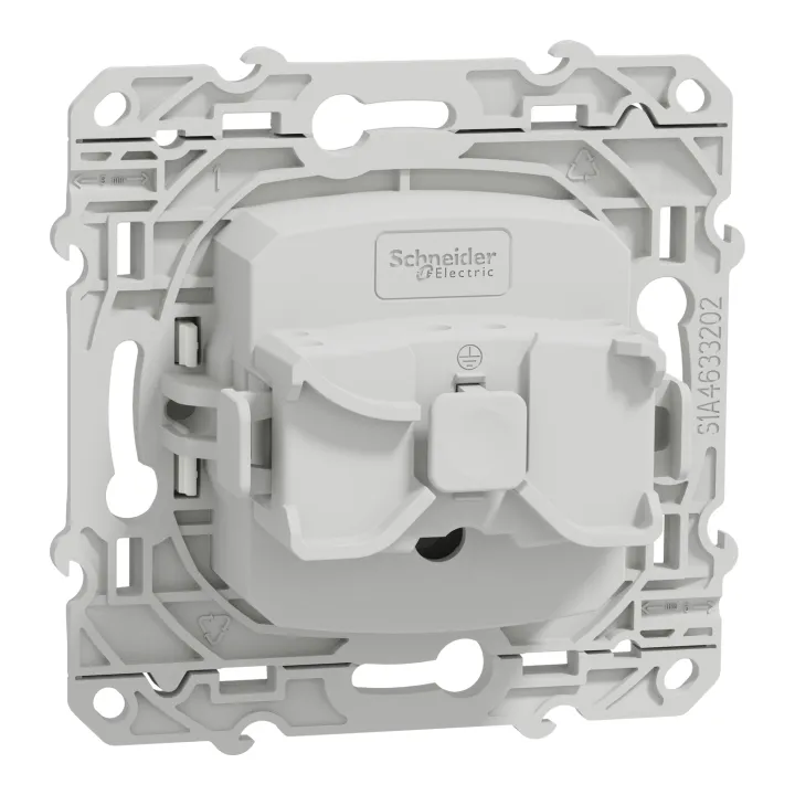 Odace - Prise De Courant 2P+T - Blanc - 4 Connexions Rapides Par Pôle