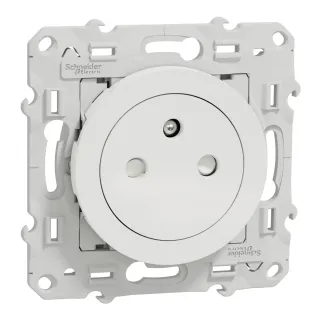Odace - Prise De Courant 2P+T Affleurante - Blanc