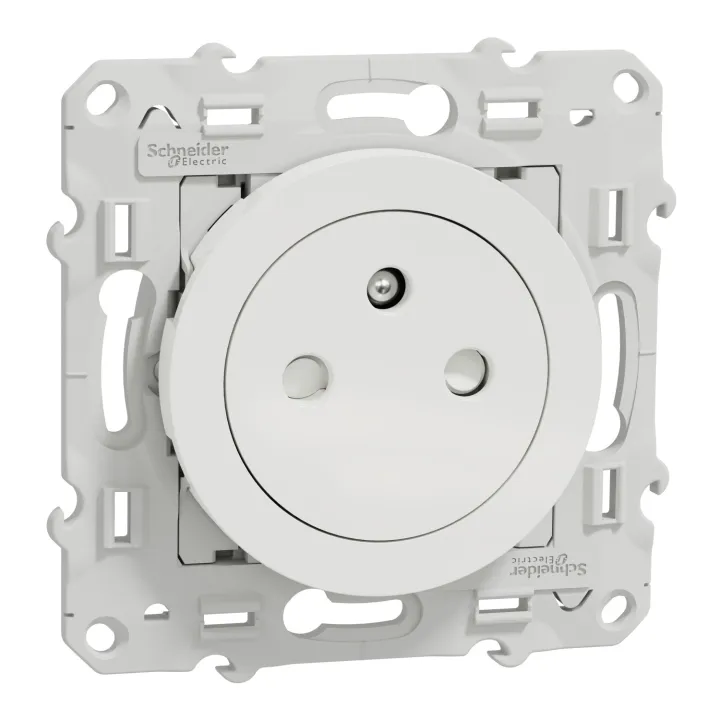 Odace - Prise De Courant 2P+T Affleurante - Blanc
