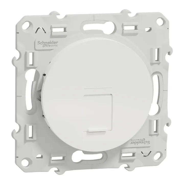 Odace - Prise Rj45 Cat. 6A Stp - Grade 3 Tv (+Multimédia) - Blanc