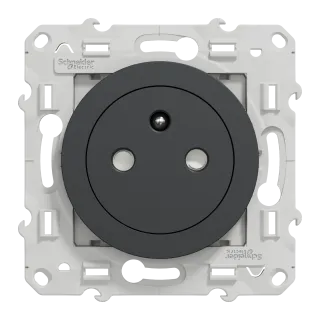 Odace - Prise De Courant 2P+T Affleurante - Anthracite - Connexion Rapide