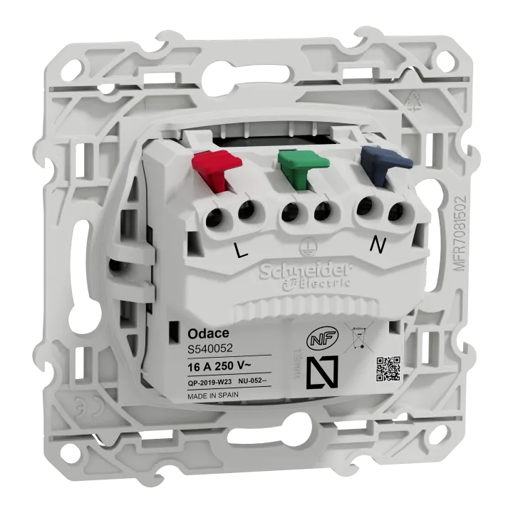 Odace - Prise De Courant 2P+T Affleurante - Anthracite - Connexion Rapide