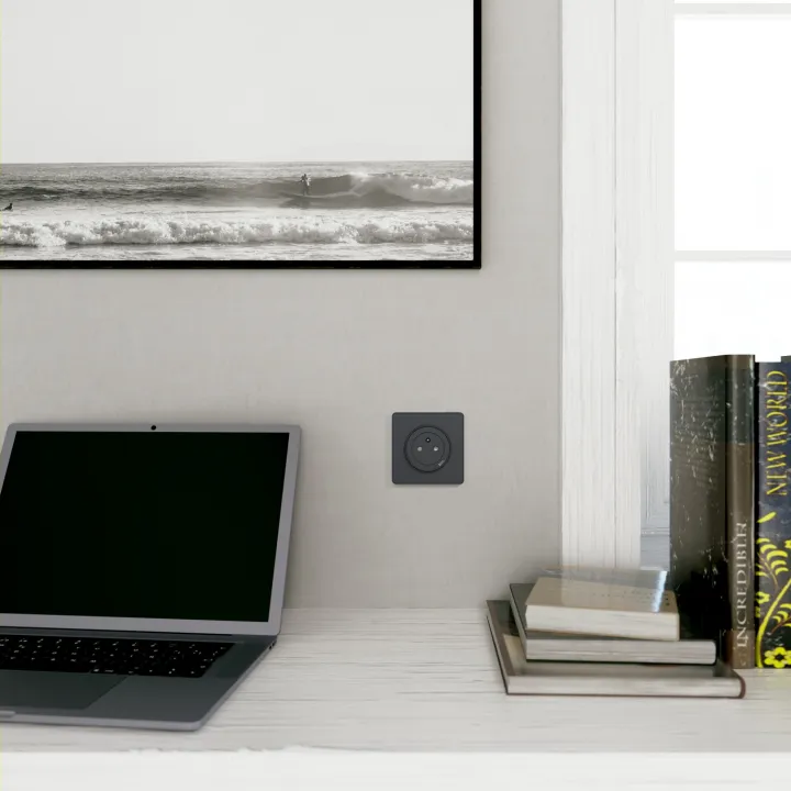 Odace - Prise Affleurante + Usb C10.5W - Anthracite