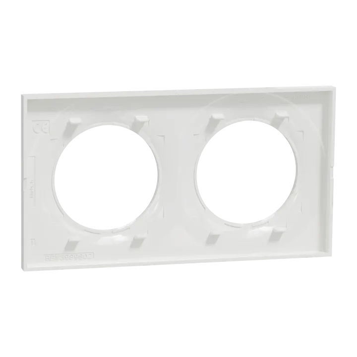 Odace Styl - Plaque 2 Postes Horizontaux Ou Verticaux Entraxe 71Mm Blanc