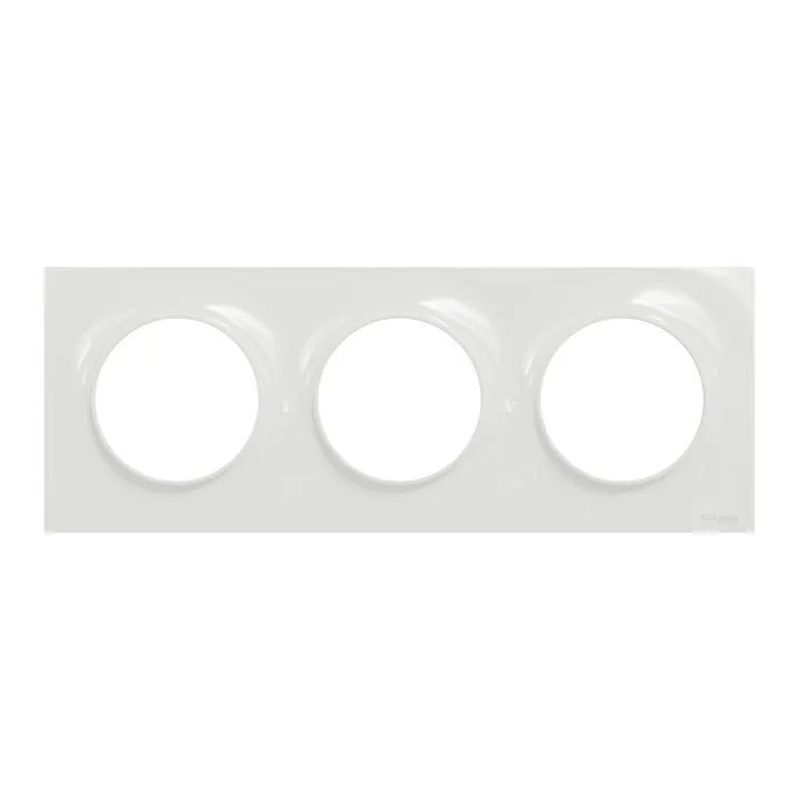 Odace Styl - Plaque 3 Postes Horizontaux Ou Verticaux Entraxe 71Mm Blanc