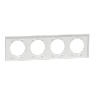 Odace Styl - Plaque 4 Postes Horizontaux Ou Verticaux Entraxe 71Mm Blanc