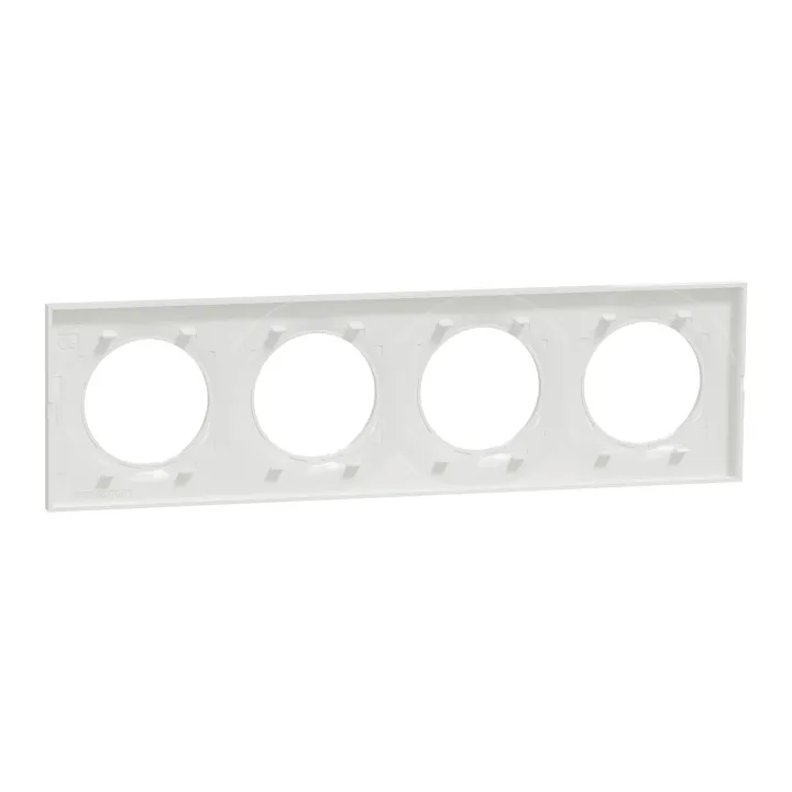 Odace Styl - Plaque 4 Postes Horizontaux Ou Verticaux Entraxe 71Mm Blanc