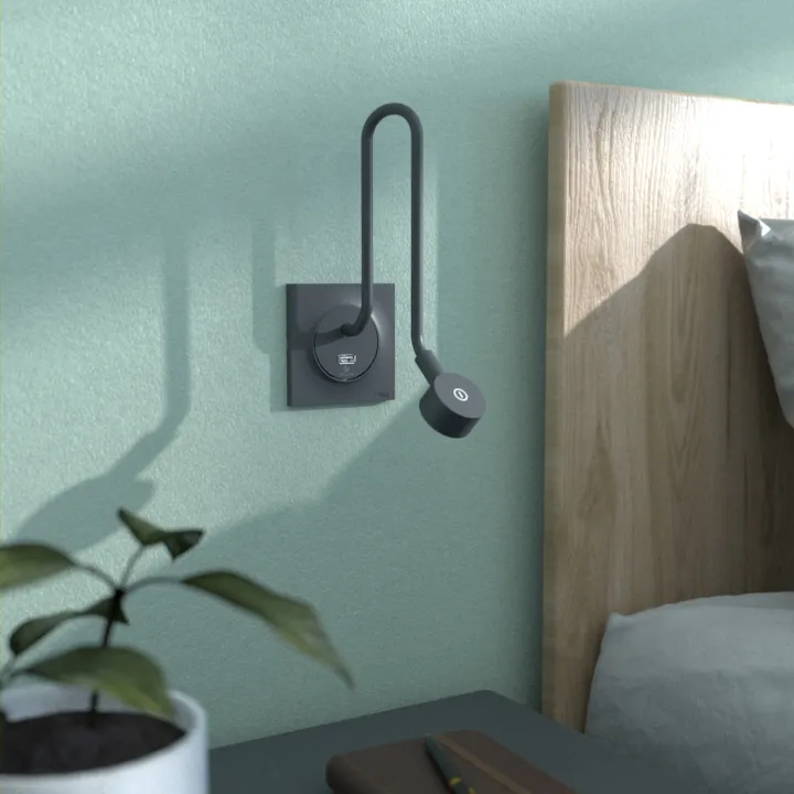 Odace Styl - Plaque 1 Poste Anthracite