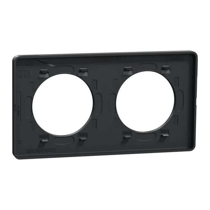 Odace Touch - Plaque 2 Postes Horizontaux Ou Verticaux 71Mm Anthracite