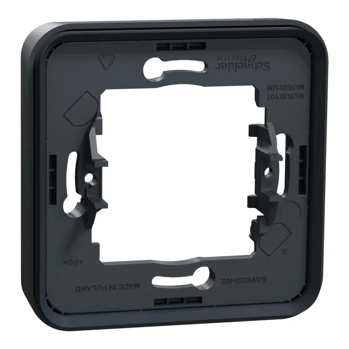 Mureva Styl - Cadre 1 Poste - Encastré - Ip55 - Ik08 - Gris