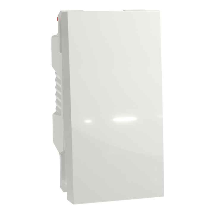 Unica - bouton-poussoir NO - 10A - connex rapide - 1 mod - Blanc - méca seul