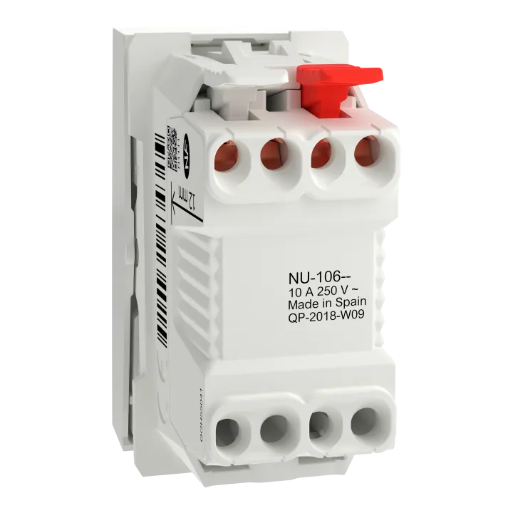Unica - Bouton-Poussoir No - 10A - Connex Rapide - 1 Mod - Blanc - Méca Seul