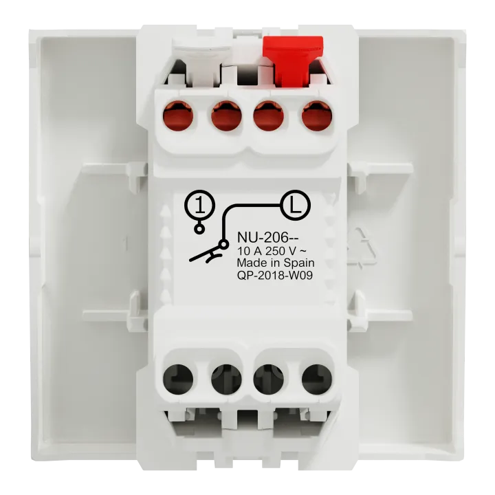 Unica - Bouton-Poussoir No - 10A - Connexion Rapide - 2 Mod - Blanc - Méca Seul
