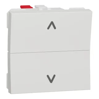 Unica - Cde Volet-Roulant - Double Poussoir - 2 Mod - Blanc - Méca Seul