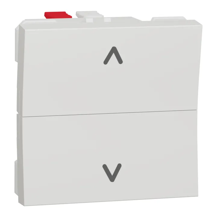 Unica - Cde Volet-Roulant - Double Poussoir - 2 Mod - Blanc - Méca Seul