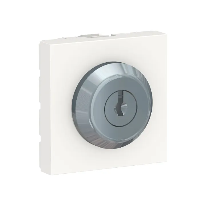 Unica - Cde À Badge 3 Pos Rappel Centre - 2 No Indep - 2 Mod - Blanc - Méca Seul