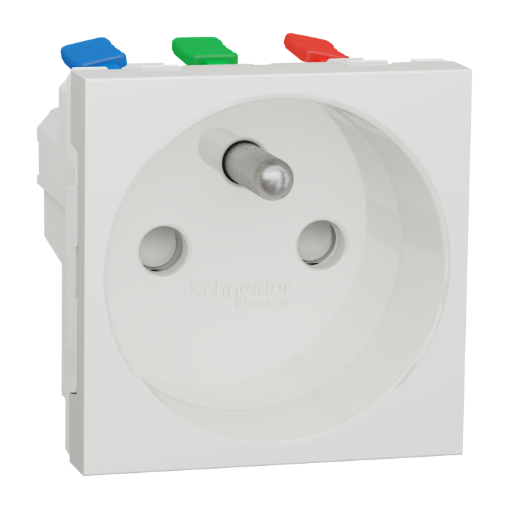 Prise 2P+T FR 90° rapide Blanc