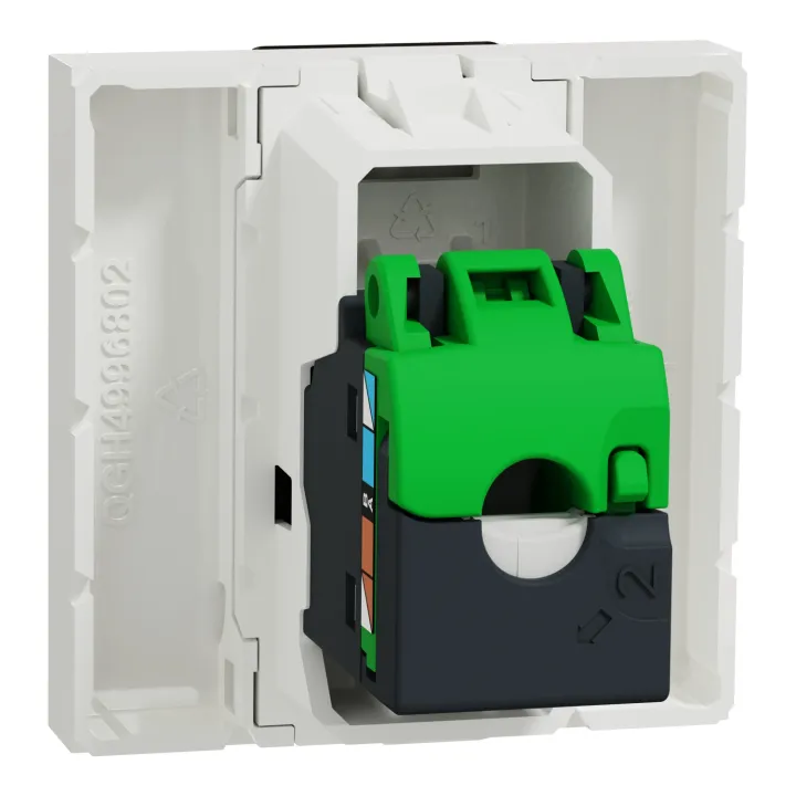 Unica - Prise Rj45 Simple - Cat 6 Ftp - 2 Mod - Blanc - Méca Seul
