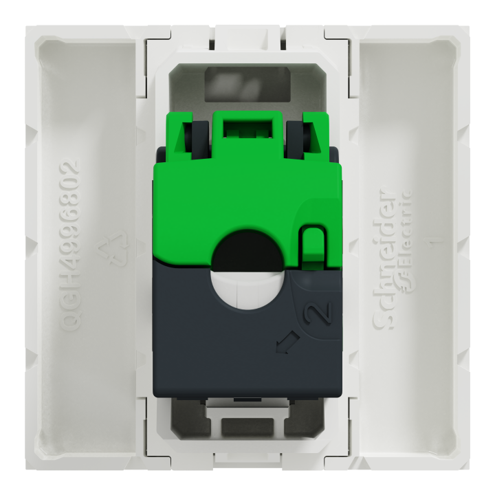 Unica - prise RJ45 simple - cat 6 FTP - 2 mod - Blanc - méca seul
